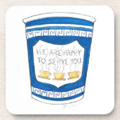 NYC Griekse Diner Blue Coffee blij om jullie beker Onderzetter (Voorkant)
