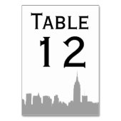 NYC grijs skyline silhouet tafel nummer Kaart (Voorkant)