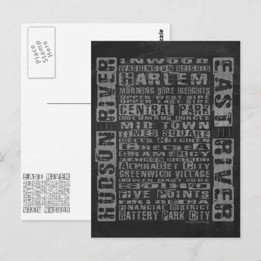 NYC Groeit grijs Briefkaart (Voorkant / Achterkant)