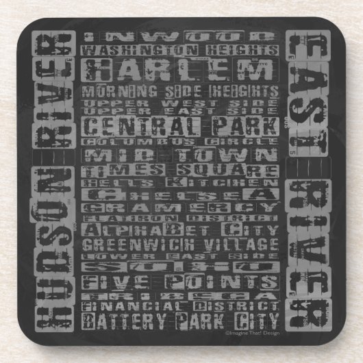 NYC Groeit grijs Drankjes Onderzetter (Voorkant)