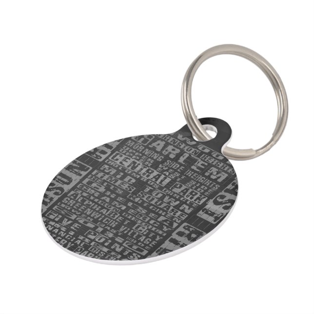 NYC Groeit grijs Huisdierpenning (Zijkant)