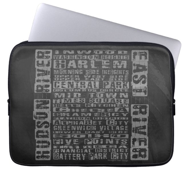 NYC Groeit grijs Laptop Sleeve (Voorkant)