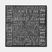 NYC Groeit grijs Magneet (Voorkant)