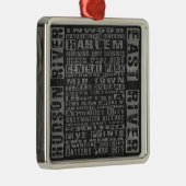 NYC Groeit grijs Metalen Ornament (Rechts)