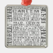 NYC Groeit grijs Metalen Ornament (Voorkant)