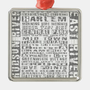 NYC Groeit grijs Metalen Ornament