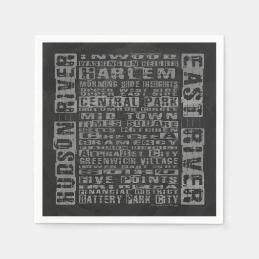 NYC Groeit grijs Servetten (Voorkant)