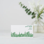 NYC groene schets Visitekaartje (Staand voorkant)