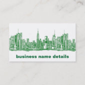 NYC groene schets Visitekaartje (Achterkant)