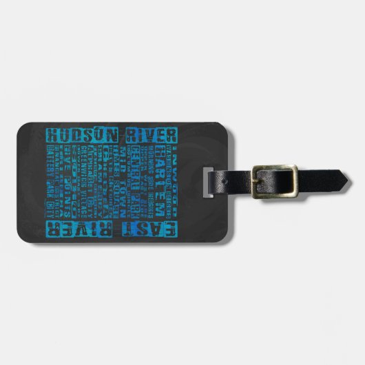 NYC-groepen blauw Bagagelabel (Voorkant horizontaal)