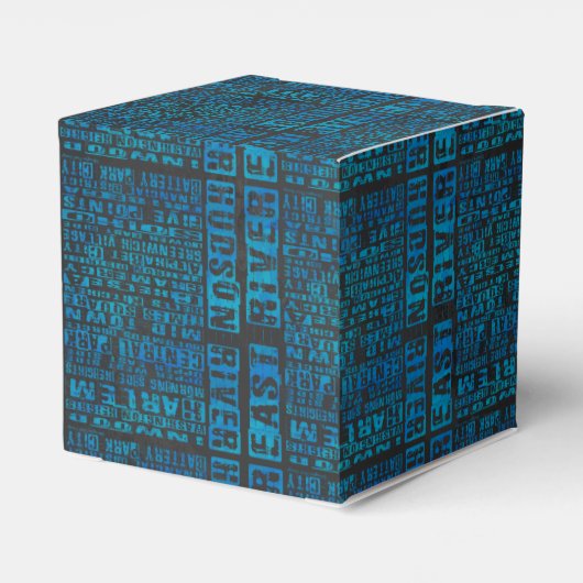 NYC-groepen blauw Bedankdoosjes (Achterkant)