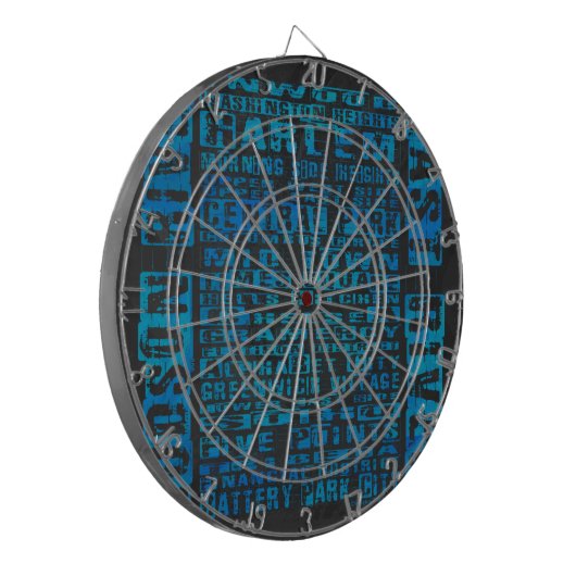 NYC-groepen blauw Dartbord (Voorkant Links)