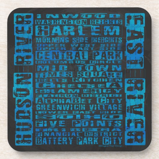 NYC-groepen blauw Drankjes Onderzetter (Voorkant)