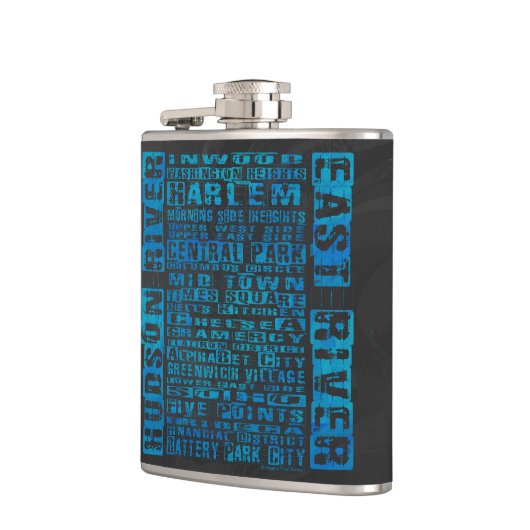 NYC-groepen blauw Heupfles (Links)