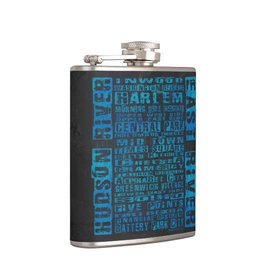 NYC-groepen blauw Heupfles (Rechts)