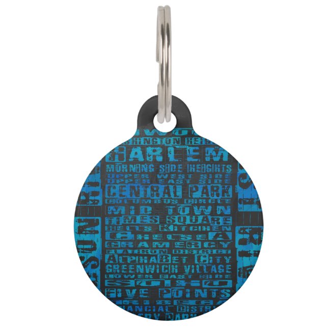 NYC-groepen blauw Huisdierpenning (Voorkant)