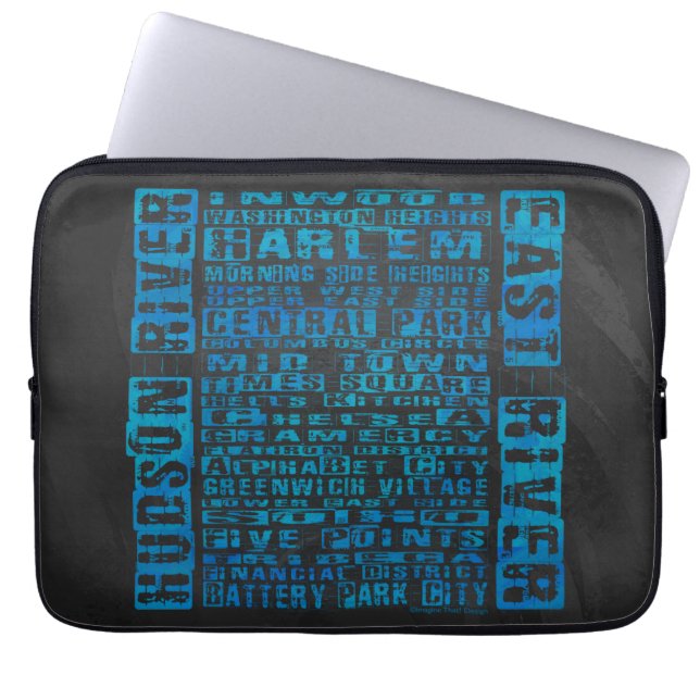 NYC-groepen blauw Laptop Sleeve (Voorkant)