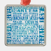 NYC-groepen blauw Metalen Ornament (Voorkant)