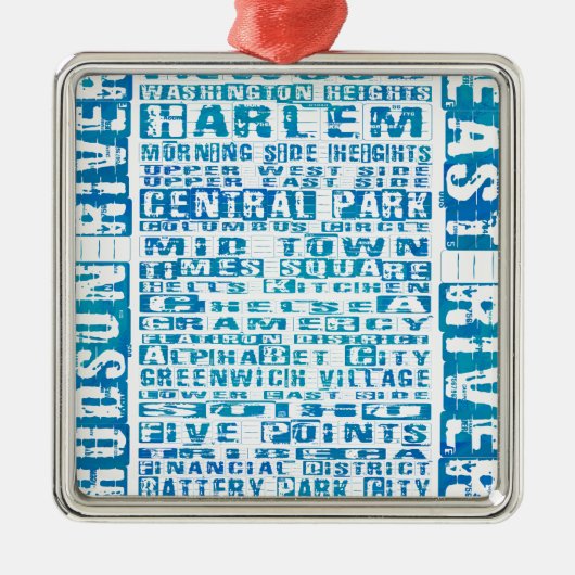 NYC-groepen blauw Metalen Ornament (Voorkant)