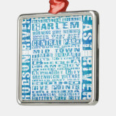 NYC-groepen blauw Metalen Ornament (Links)