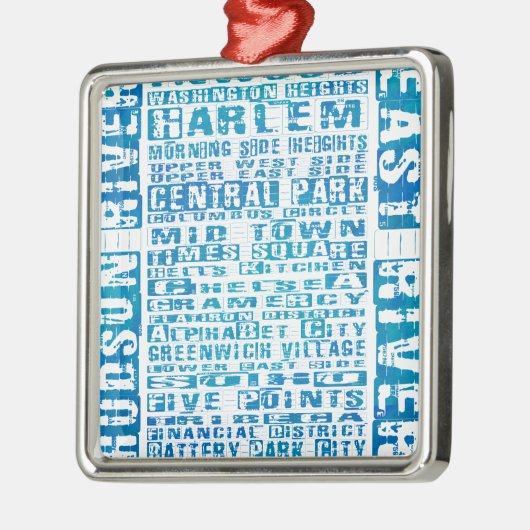 NYC-groepen blauw Metalen Ornament (Links)