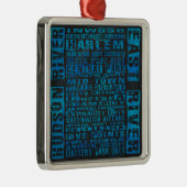 NYC-groepen blauw Metalen Ornament (Rechts)