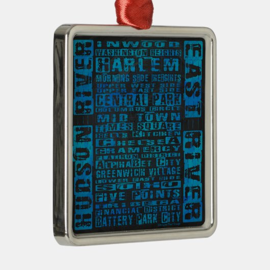 NYC-groepen blauw Metalen Ornament (Rechts)