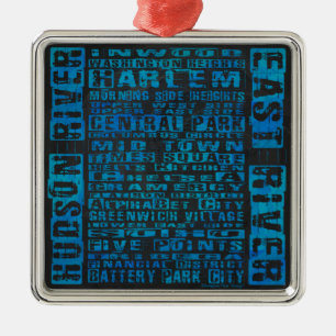 NYC-groepen blauw Metalen Ornament