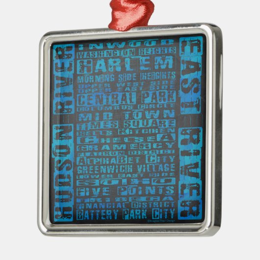 NYC-groepen blauw Metalen Ornament (Links)