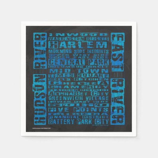 NYC-groepen blauw Servetten (Voorkant)