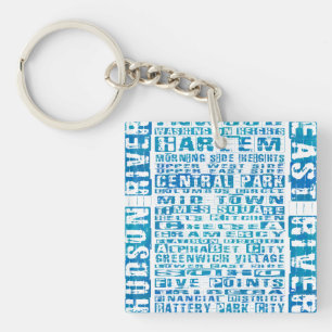 NYC-groepen blauw Sleutelhanger