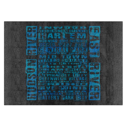 NYC-groepen blauw Snijplank (Voorkant)