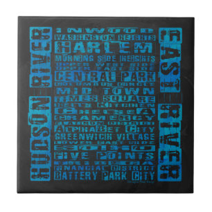 NYC-groepen blauw Tegeltje