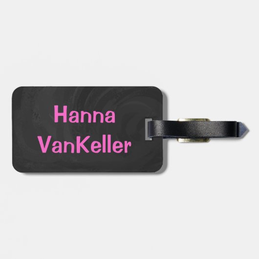 NYC-groepen Hot Pink Bagagelabel (Achterkant horizontaal)