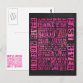 NYC-groepen Hot Pink Briefkaart (Voorkant / Achterkant)