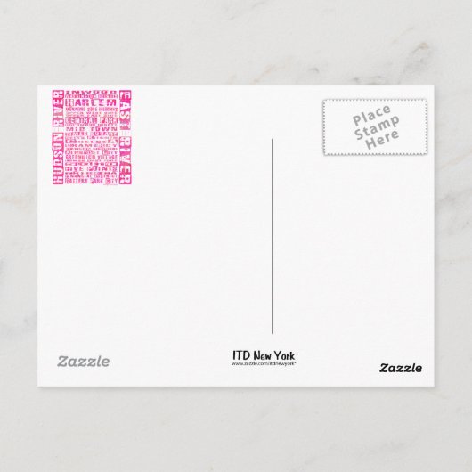 NYC-groepen Hot Pink Briefkaart (Achterkant)