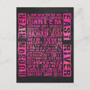 NYC-groepen Hot Pink Briefkaart