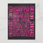 NYC-groepen Hot Pink Briefkaart (Voorkant)