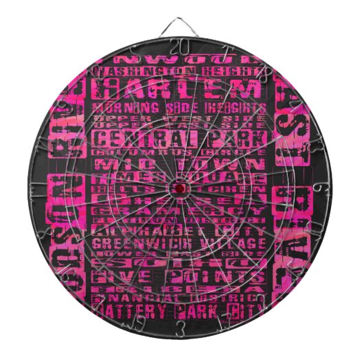 NYC-groepen Hot Pink Dartbord (Voorkant)