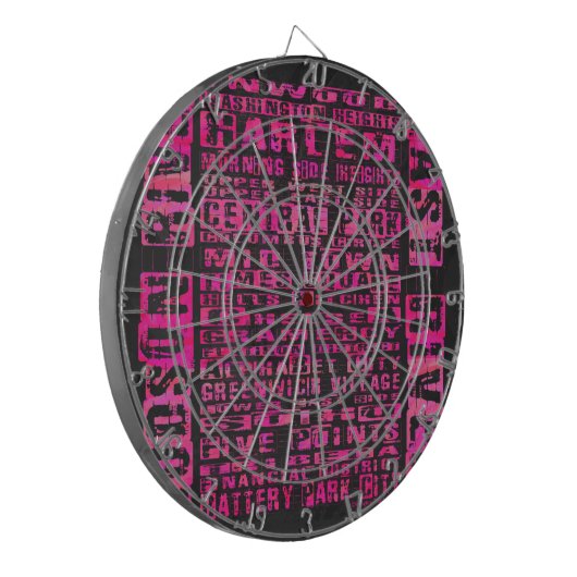 NYC-groepen Hot Pink Dartbord (Voorkant Links)