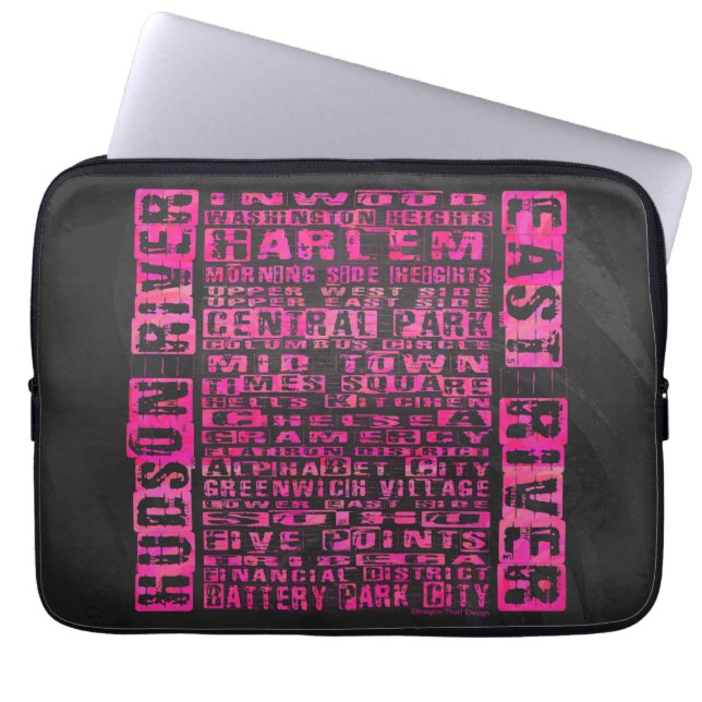 NYC-groepen Hot Pink Laptop Sleeve (Voorkant)