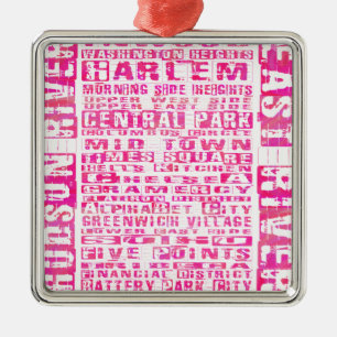 NYC-groepen Hot Pink Metalen Ornament