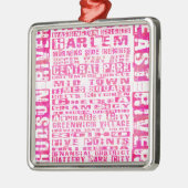 NYC-groepen Hot Pink Metalen Ornament (Links)