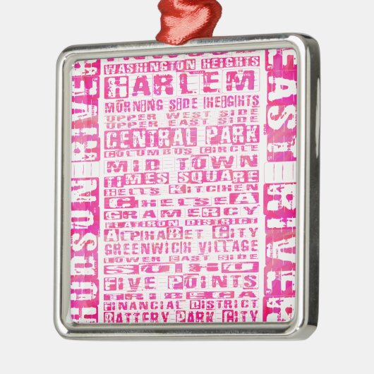 NYC-groepen Hot Pink Metalen Ornament (Links)