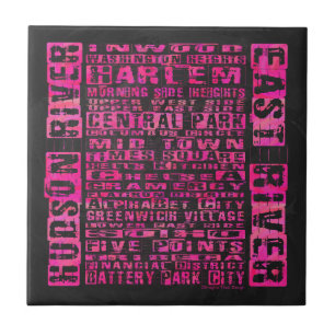 NYC-groepen Hot Pink Tegeltje