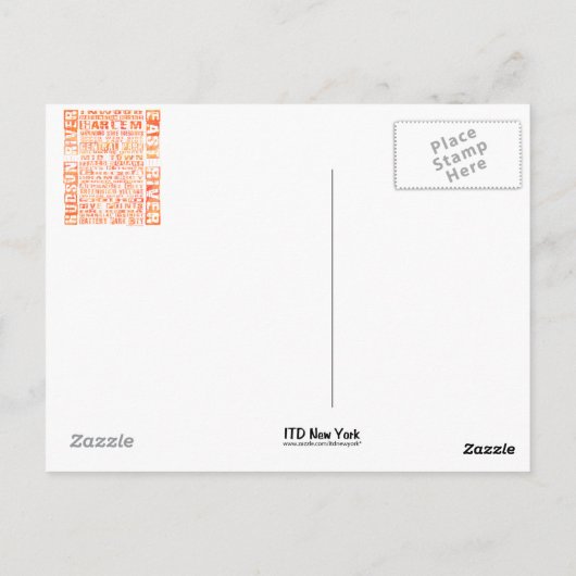 NYC Groepen Sinaasappel Briefkaart (Achterkant)