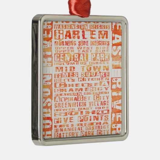 NYC Groepen Sinaasappel Metalen Ornament (Rechts)