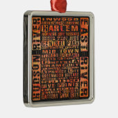 NYC Groepen Sinaasappel Metalen Ornament (Rechts)