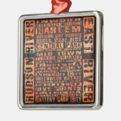 NYC Groepen Sinaasappel Metalen Ornament (Links)