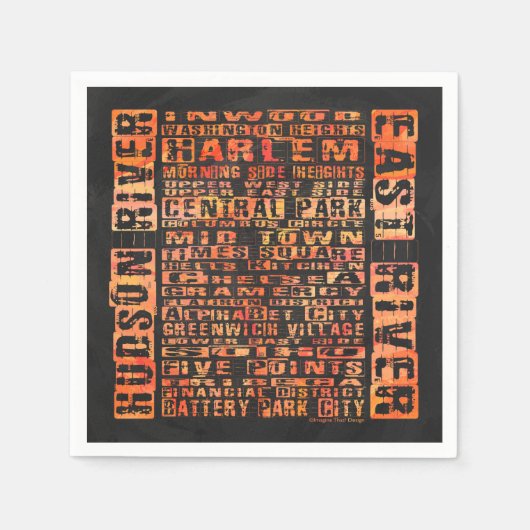 NYC Groepen Sinaasappel Servet (Voorkant)